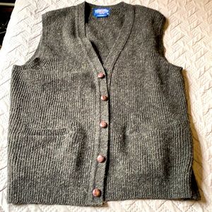 100% Shetland wool button up vest